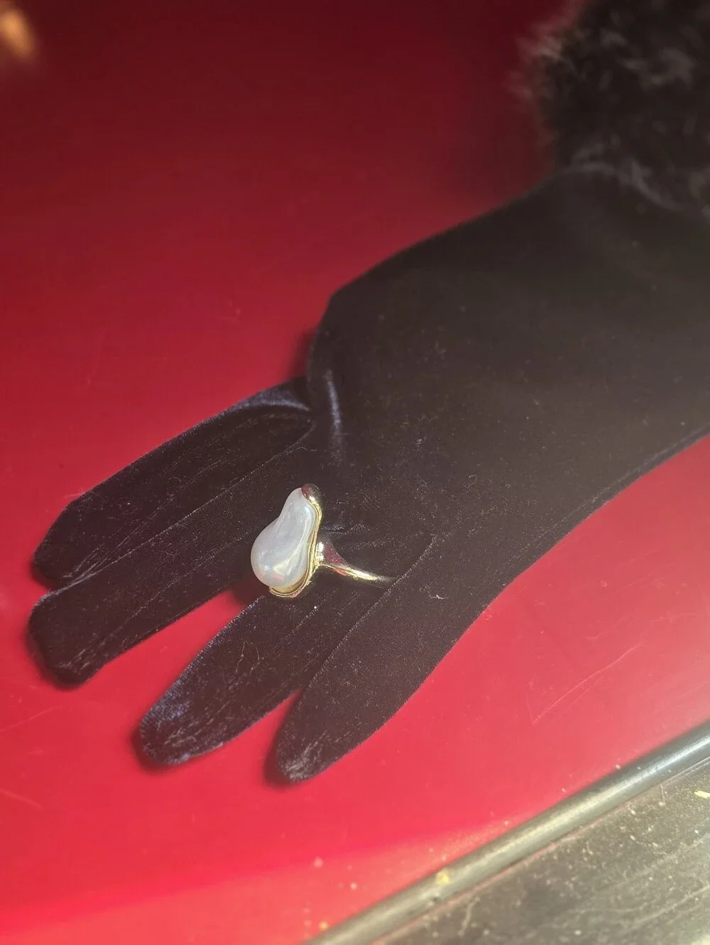Elegant Baroque Pearl Lustrous Dinner Ring Timeless Elegant Piece Sz8
